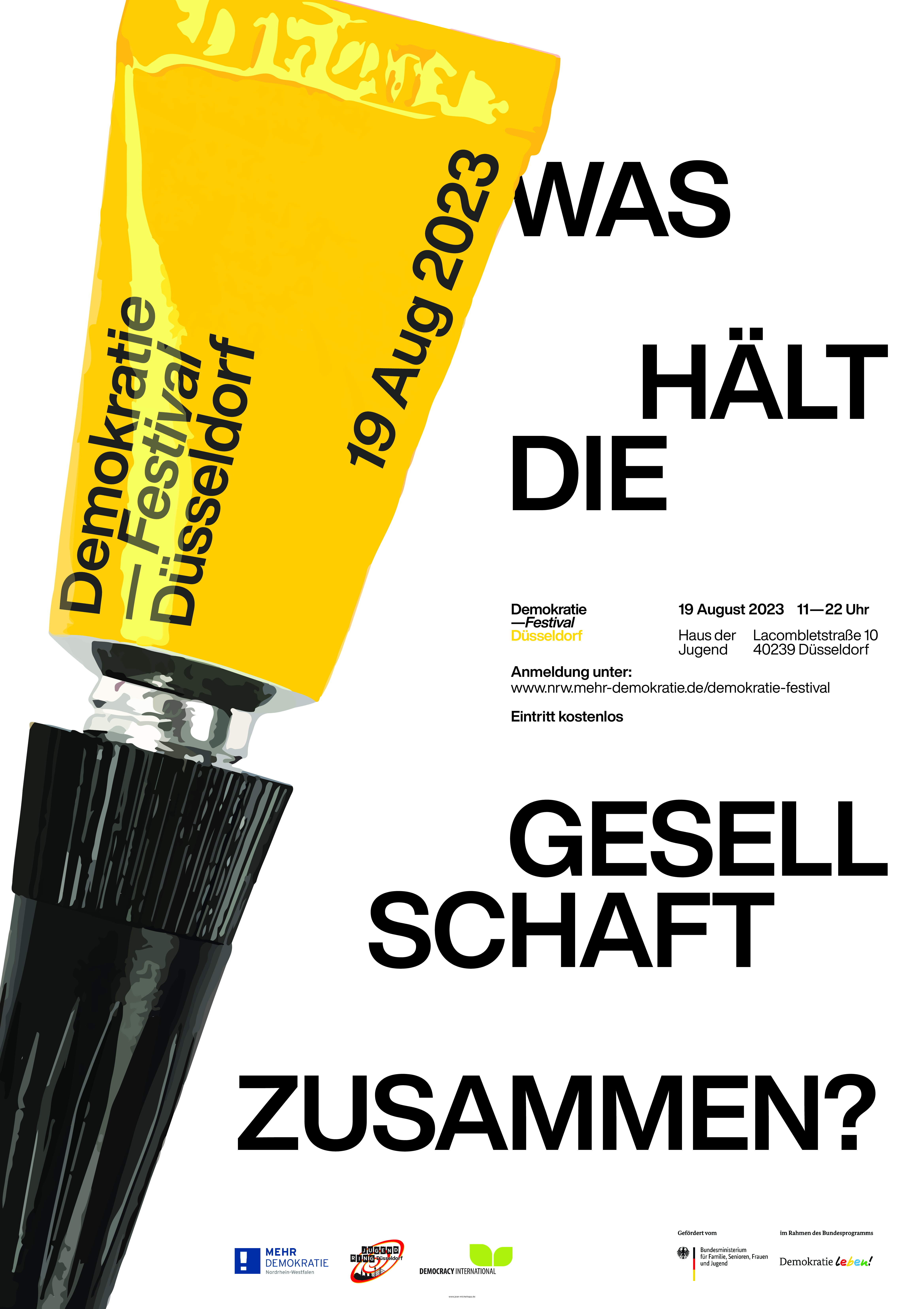 plakat zum demokratie-festival in düsseldorf